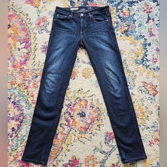 AG Adriano Goldschmied The Stilt Cigarette Leg Skinny Jeans Faded Leg Dark Wash - Picture 2 of 11